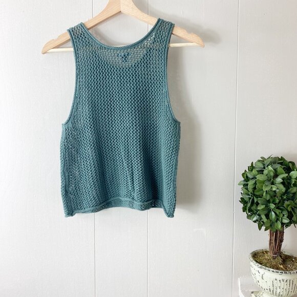 Aerie Green Crochet Tank Top Size Small - Picture 7 of 9